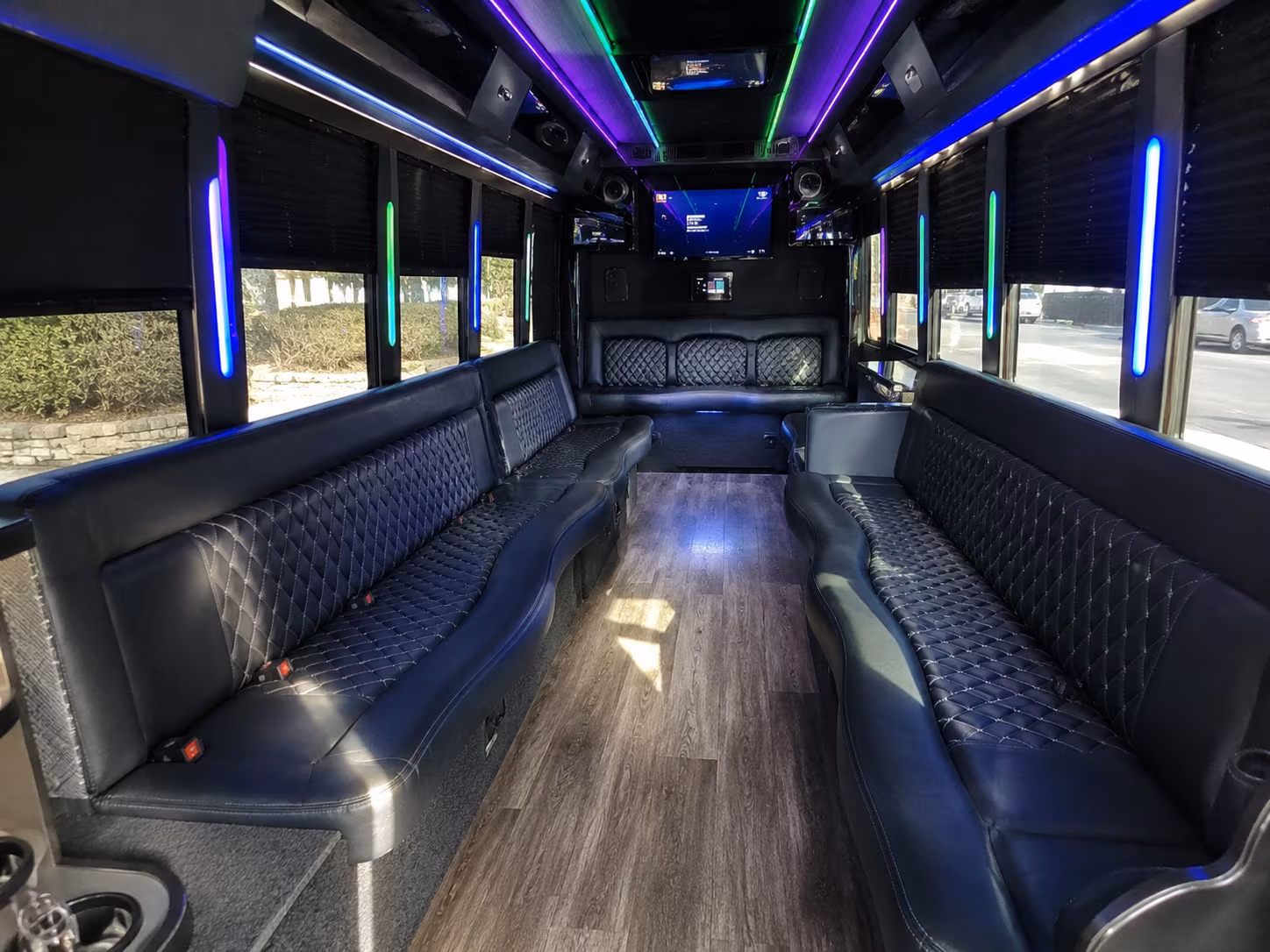 hoover 15 passenger party bus interior