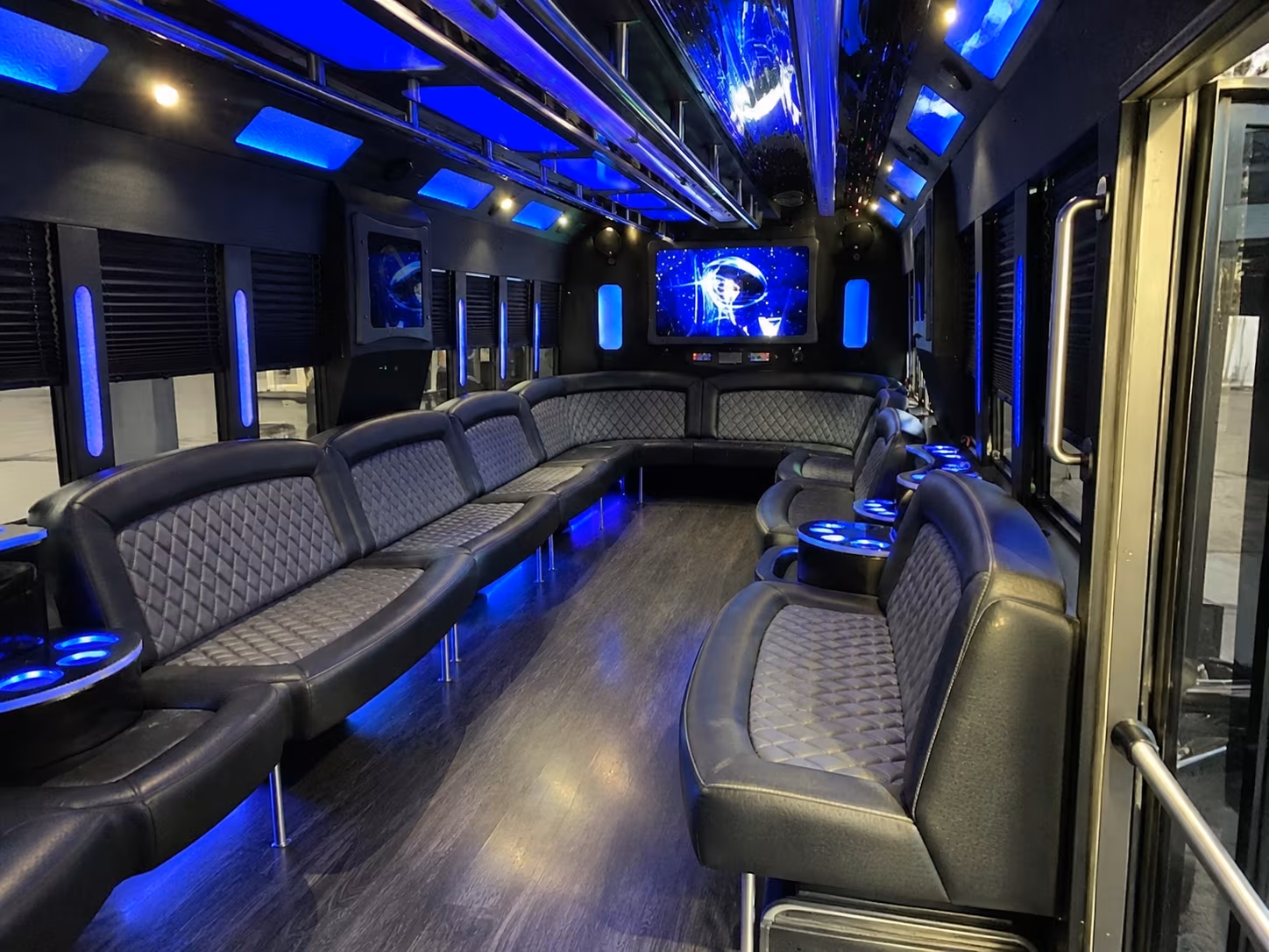 hoover 28 passenger party bus interior