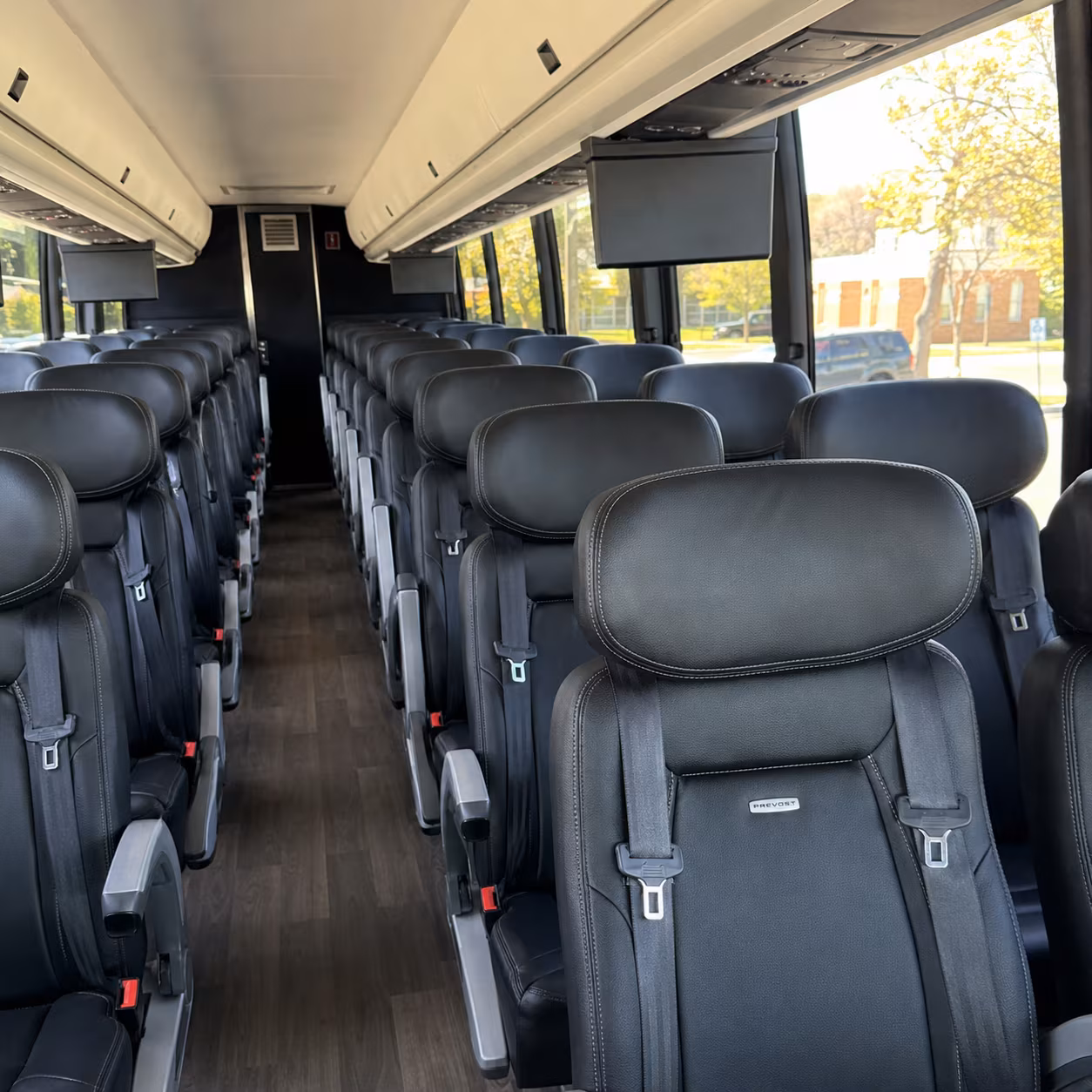 hoover charter bus rental interior